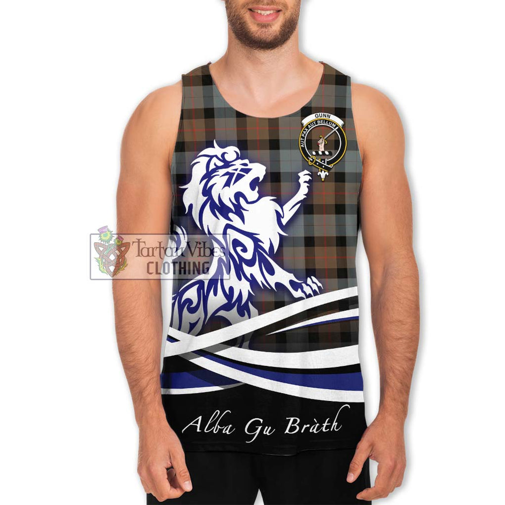 Gunn Weathered Tartan Men's Tank Top with Alba Gu Brath Regal Lion Emblem Men - Tartanvibesclothing Shop