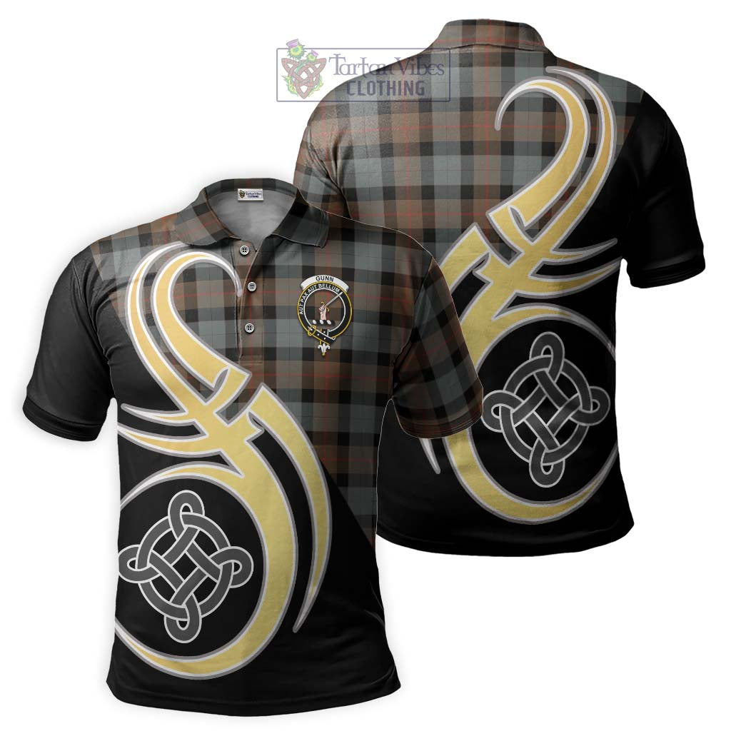 Gunn Weathered Tartan Polo Shirt with Family Crest and Celtic Symbol Style Kid - Tartan Vibes Clothing