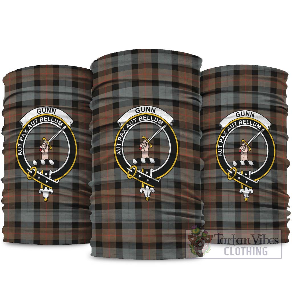 Gunn Weathered Tartan Neck Gaiters, Tartan Bandanas, Tartan Head Band with Family Crest