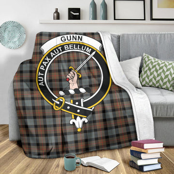 Gunn Weathered Tartan Blanket with Family Crest