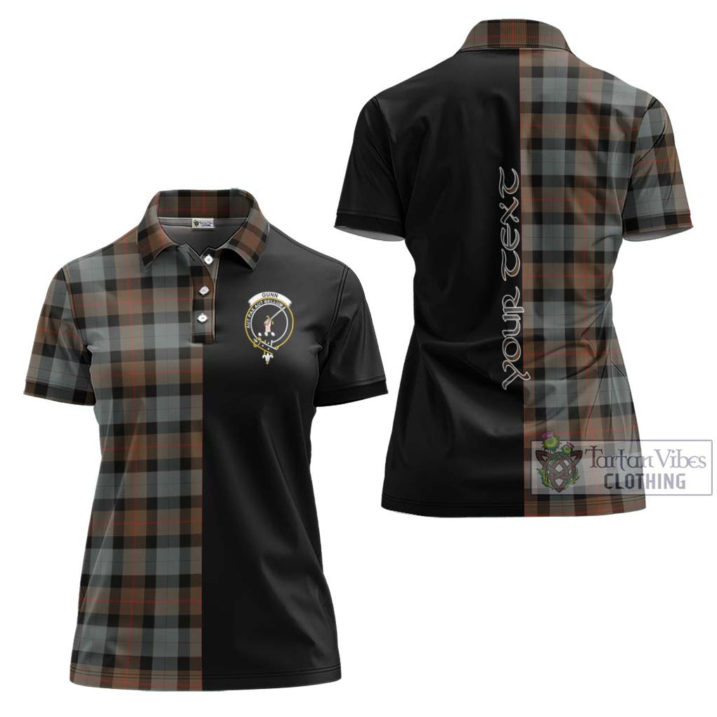 Gunn Weathered Tartan Women's Polo Shirt with Family Crest and Half Of Me Style Women - Tartanvibesclothing Shop