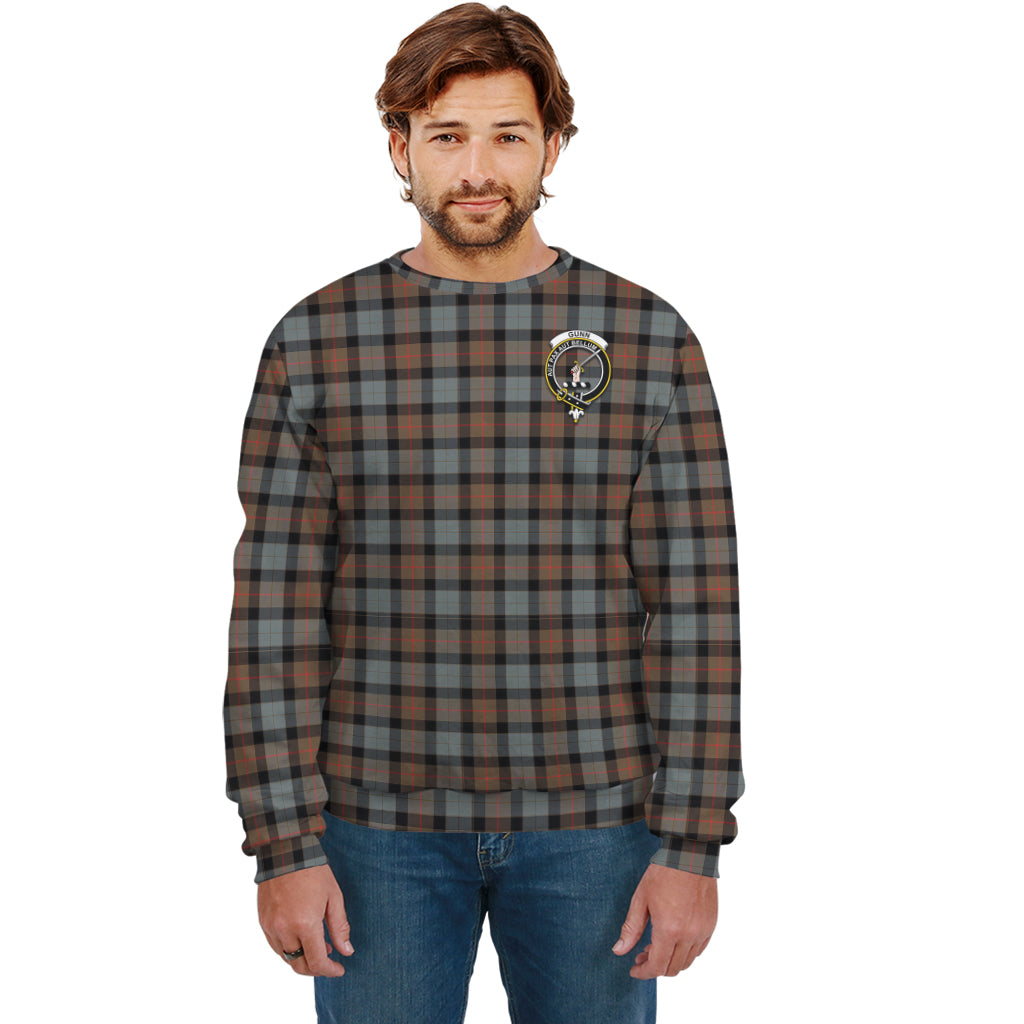 Gunn Weathered Tartan Sweatshirt with Family Crest Unisex - Tartan Vibes Clothing