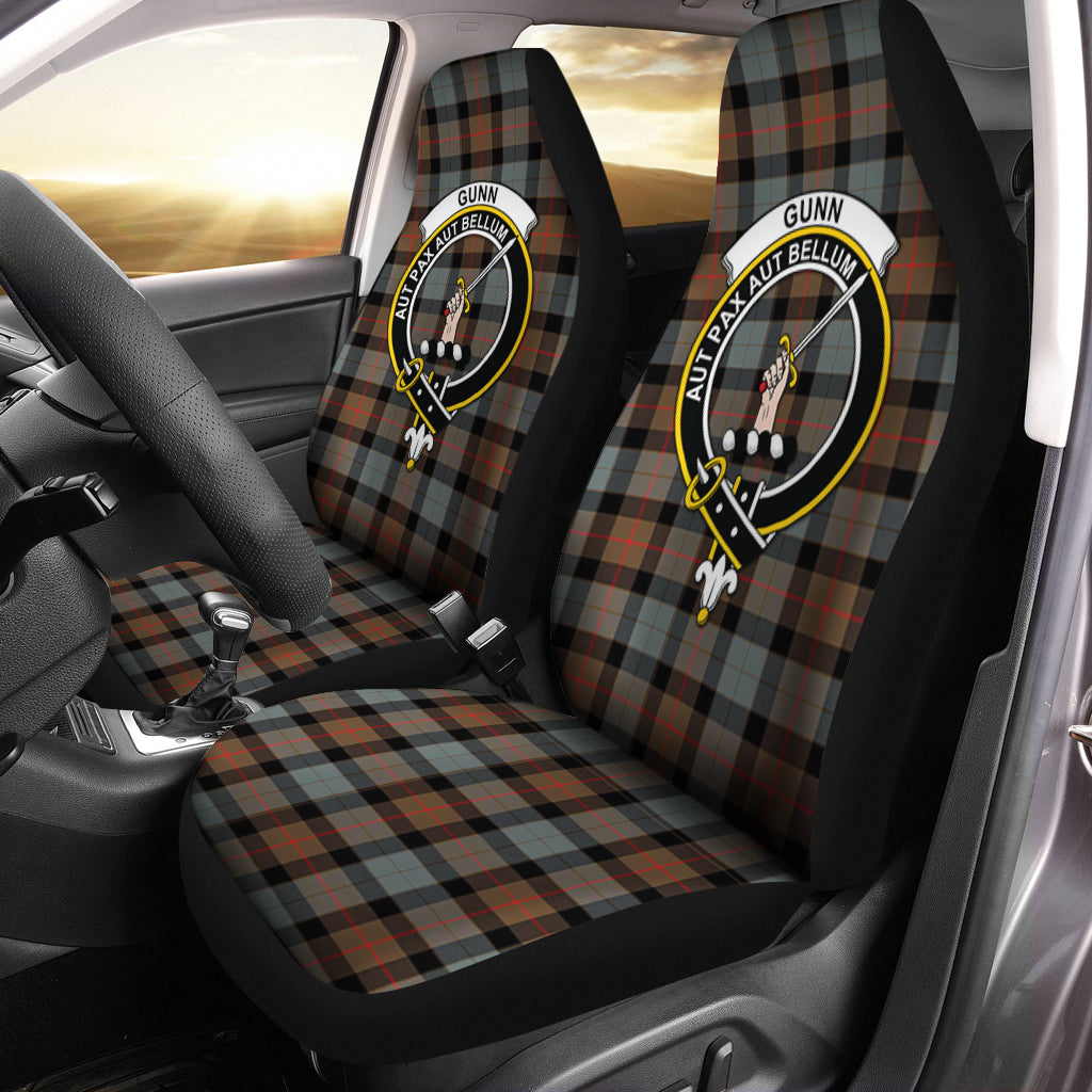 Gunn Weathered Tartan Car Seat Cover with Family Crest One Size - Tartanvibesclothing