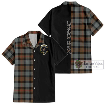 Gunn Weathered Tartan Short Sleeve Button Shirt with Family Crest and Half Of Me Style