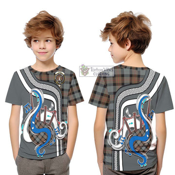 Gunn Weathered Tartan Kid T-Shirt with Epic Bagpipe Style