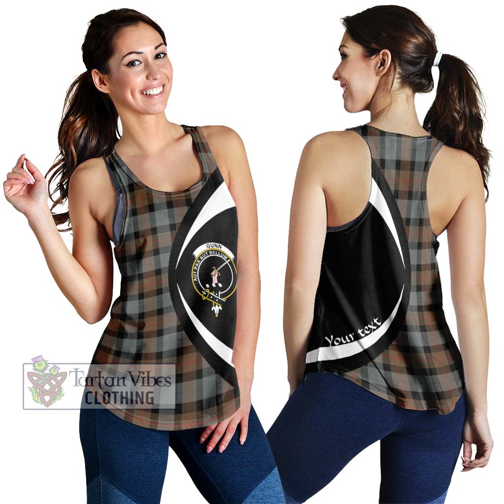 Gunn Weathered Tartan Women's Racerback Tanks with Family Crest Circle Style 4XL - Tartan Vibes Clothing