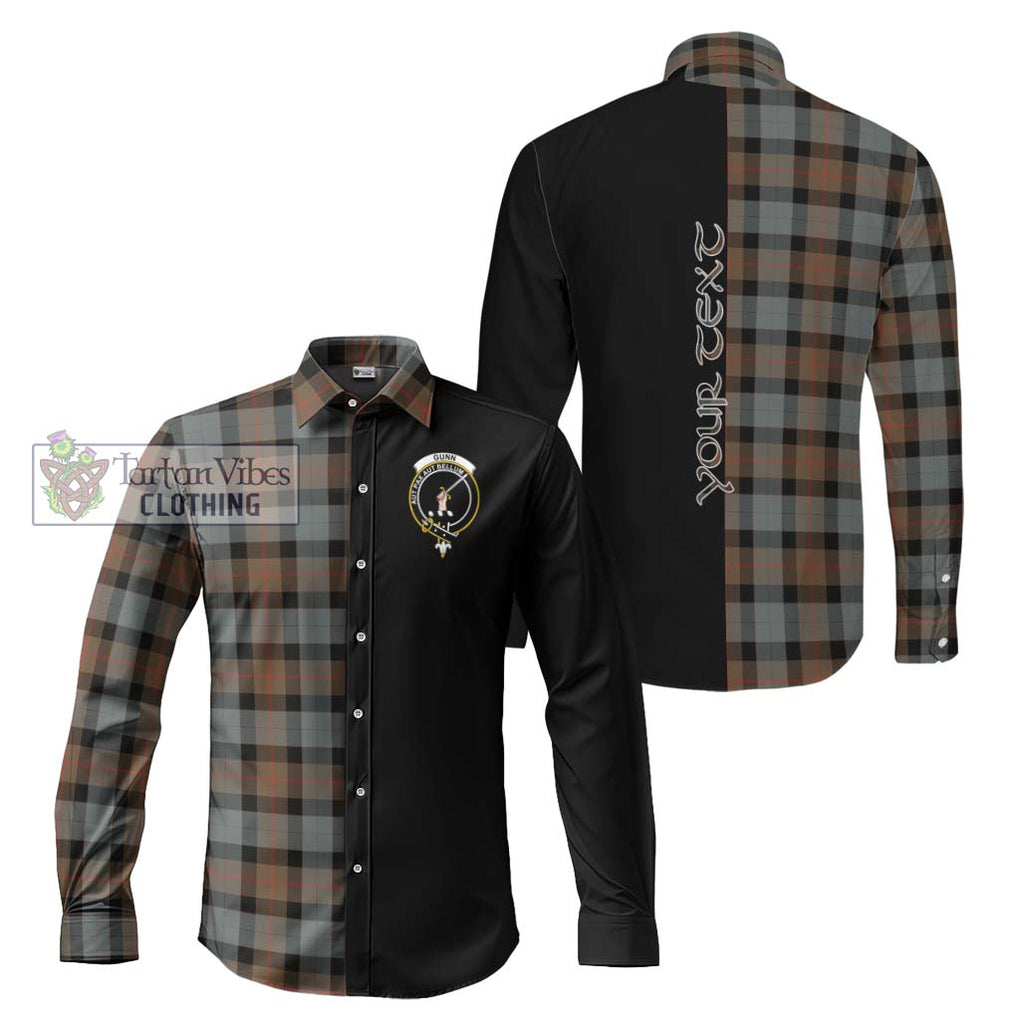 Gunn Weathered Tartan Long Sleeve Button Shirt with Family Crest and Half Of Me Style Men's Shirt S - Tartanvibesclothing Shop