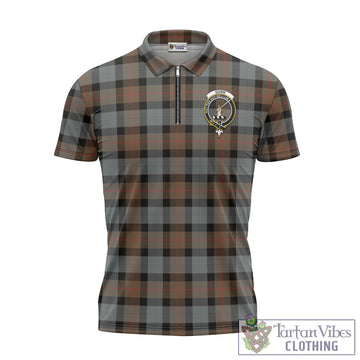 Gunn Weathered Tartan Zipper Polo Shirt with Family Crest