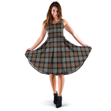 Gunn Weathered Tartan Sleeveless Midi Womens Dress