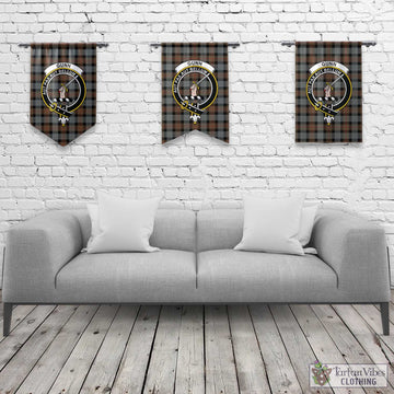 Gunn Weathered Tartan Gonfalon, Tartan Banner with Family Crest