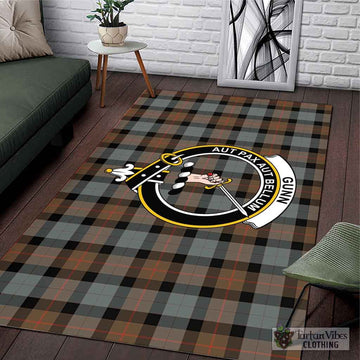 Gunn Weathered Tartan Area Rug with Family Crest