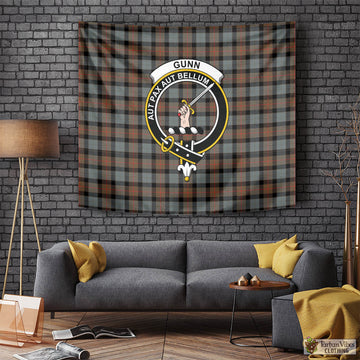 Gunn Weathered Tartan Tapestry Wall Hanging and Home Decor for Room with Family Crest