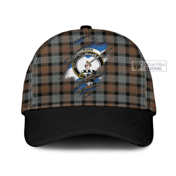 Gunn Weathered Tartan Classic Cap with Family Crest In Me Style