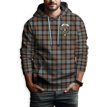 Gunn Weathered Tartan Hoodie with Family Crest