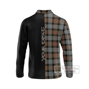 Gunn Weathered Tartan Long Sleeve Polo Shirt with Family Crest and Half Of Me Style