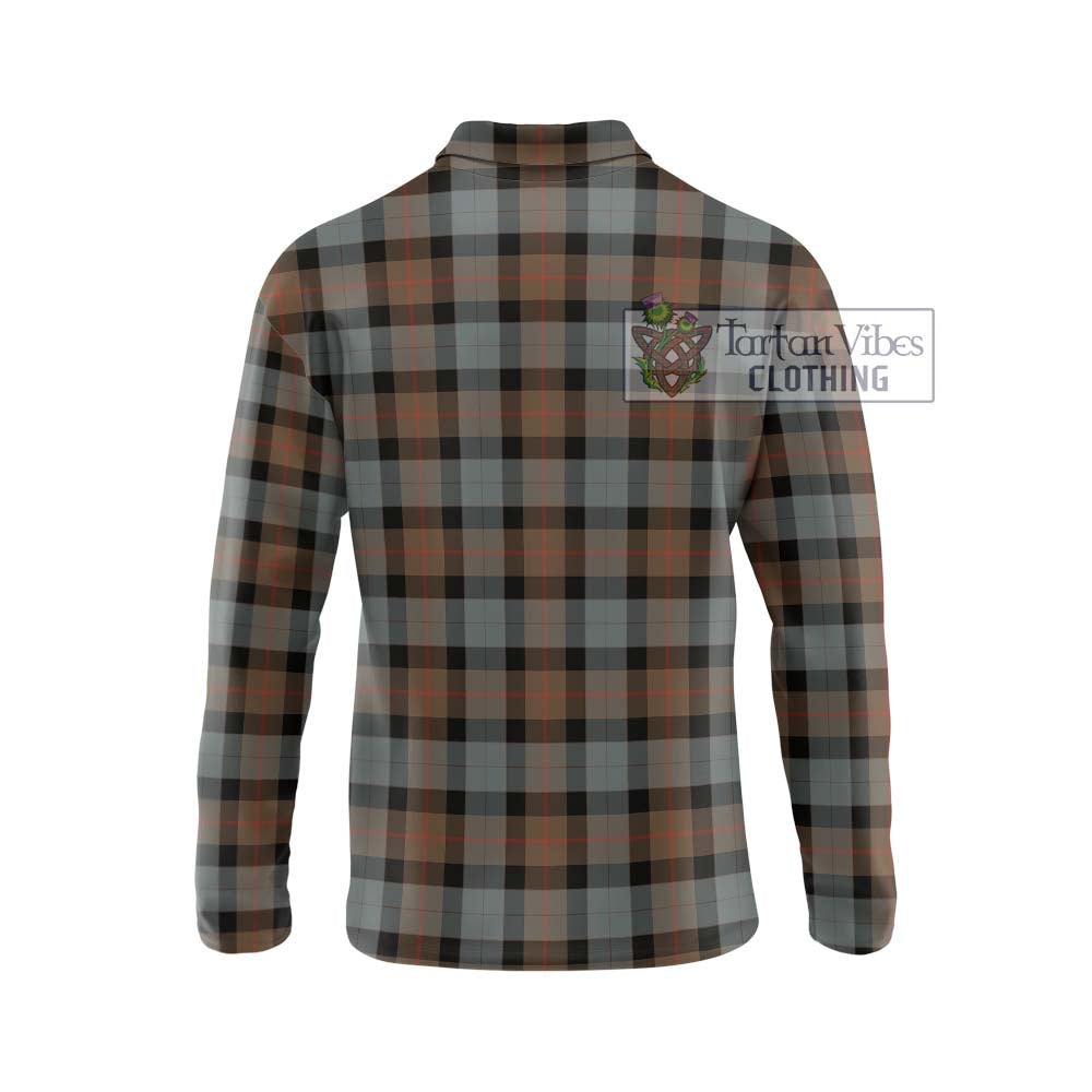 Gunn Weathered Tartan Long Sleeve Polo Shirt with Family Crest DNA In Me Style - Tartanvibesclothing Shop