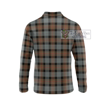 Gunn Weathered Tartan Long Sleeve Polo Shirt with Family Crest DNA In Me Style