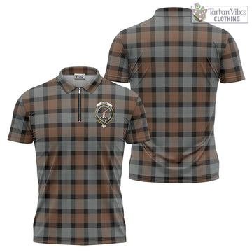 Gunn Weathered Tartan Zipper Polo Shirt with Family Crest