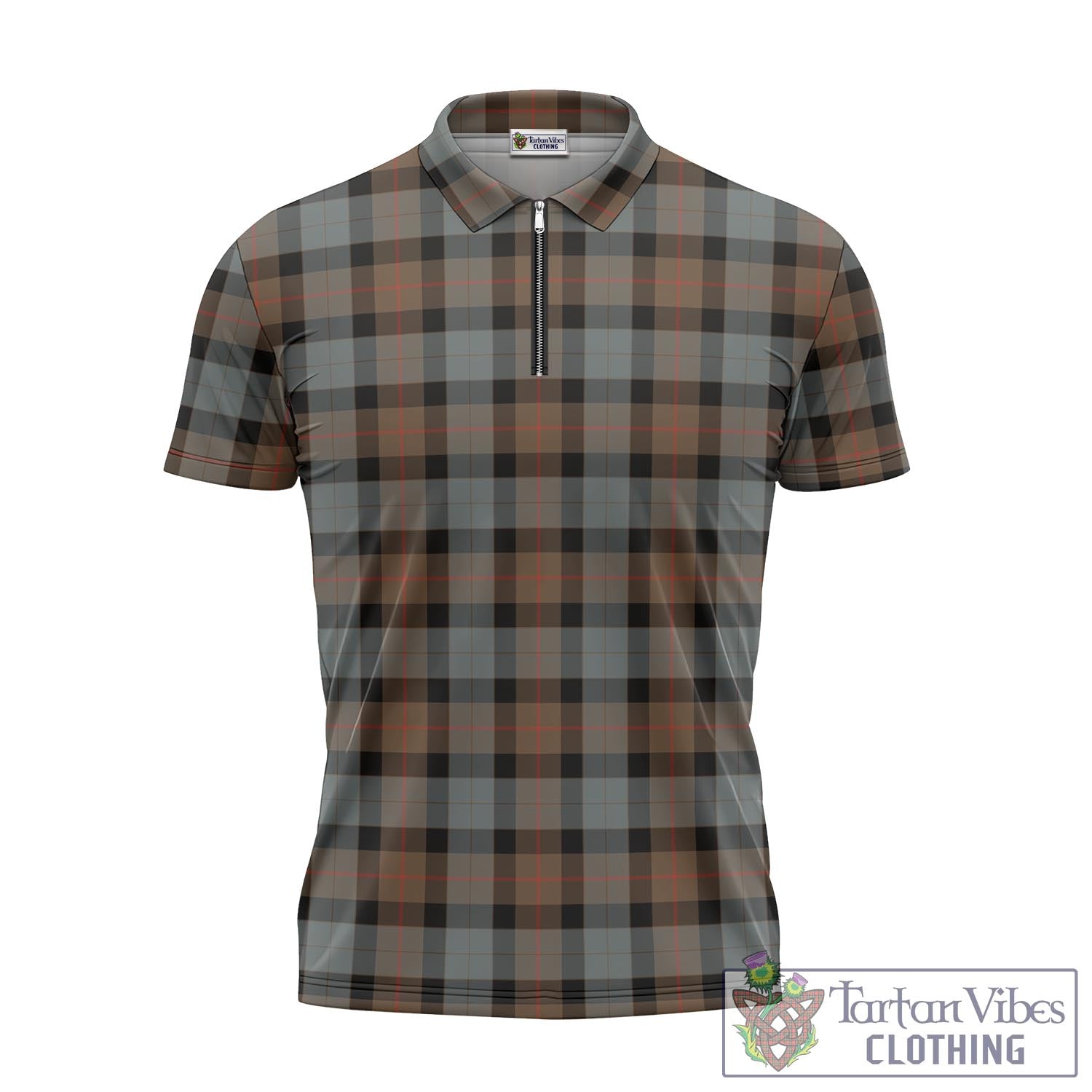 Tartan Vibes Clothing Gunn Weathered Tartan Zipper Polo Shirt