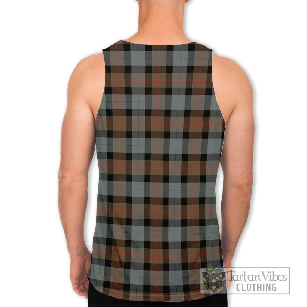 Gunn Weathered Tartan Men's Tank Top with Family Crest DNA In Me Style - Tartanvibesclothing Shop