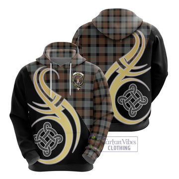 Gunn Weathered Tartan Hoodie with Family Crest and Celtic Symbol Style