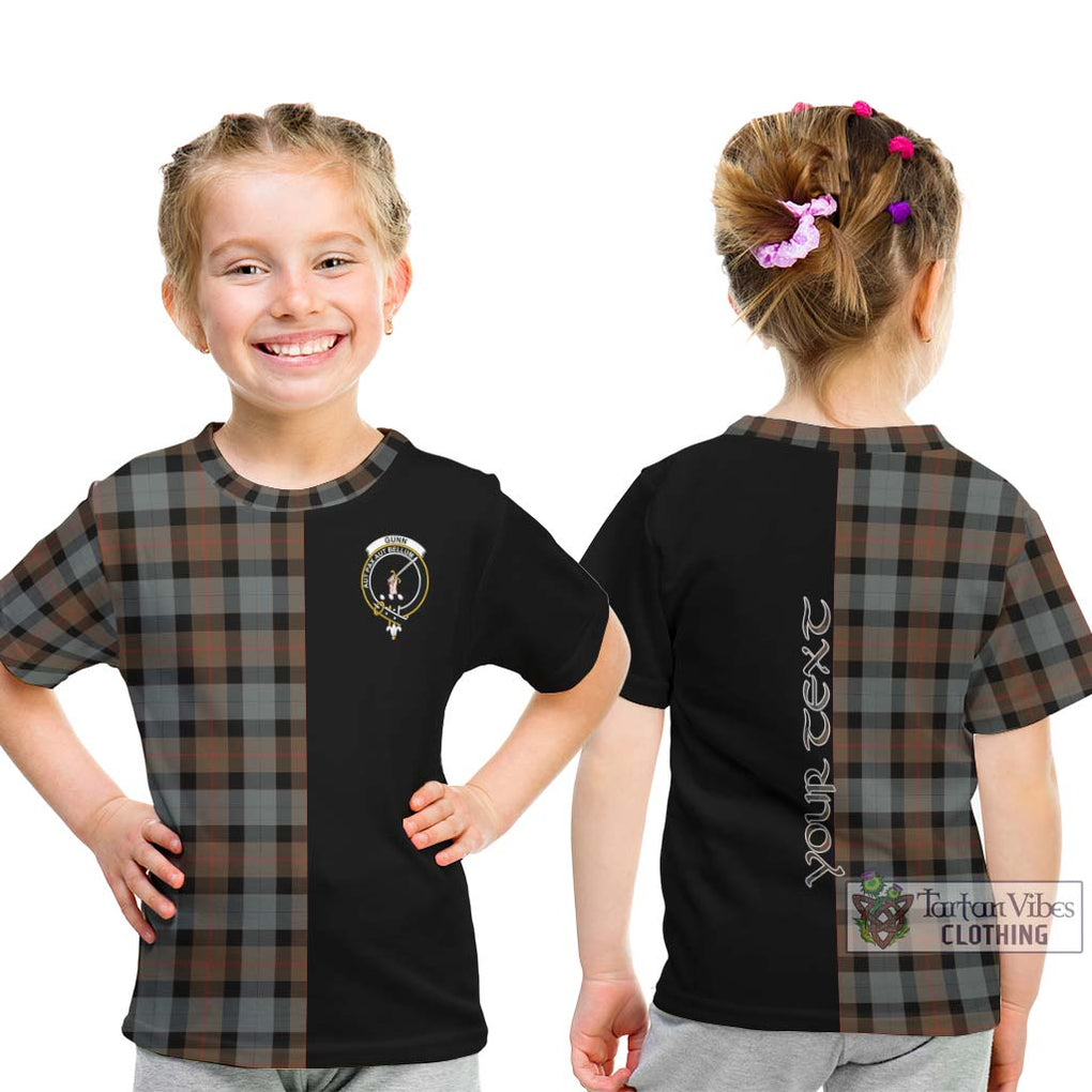 Gunn Weathered Tartan Kid T-Shirt with Family Crest and Half Of Me Style - Tartanvibesclothing Shop