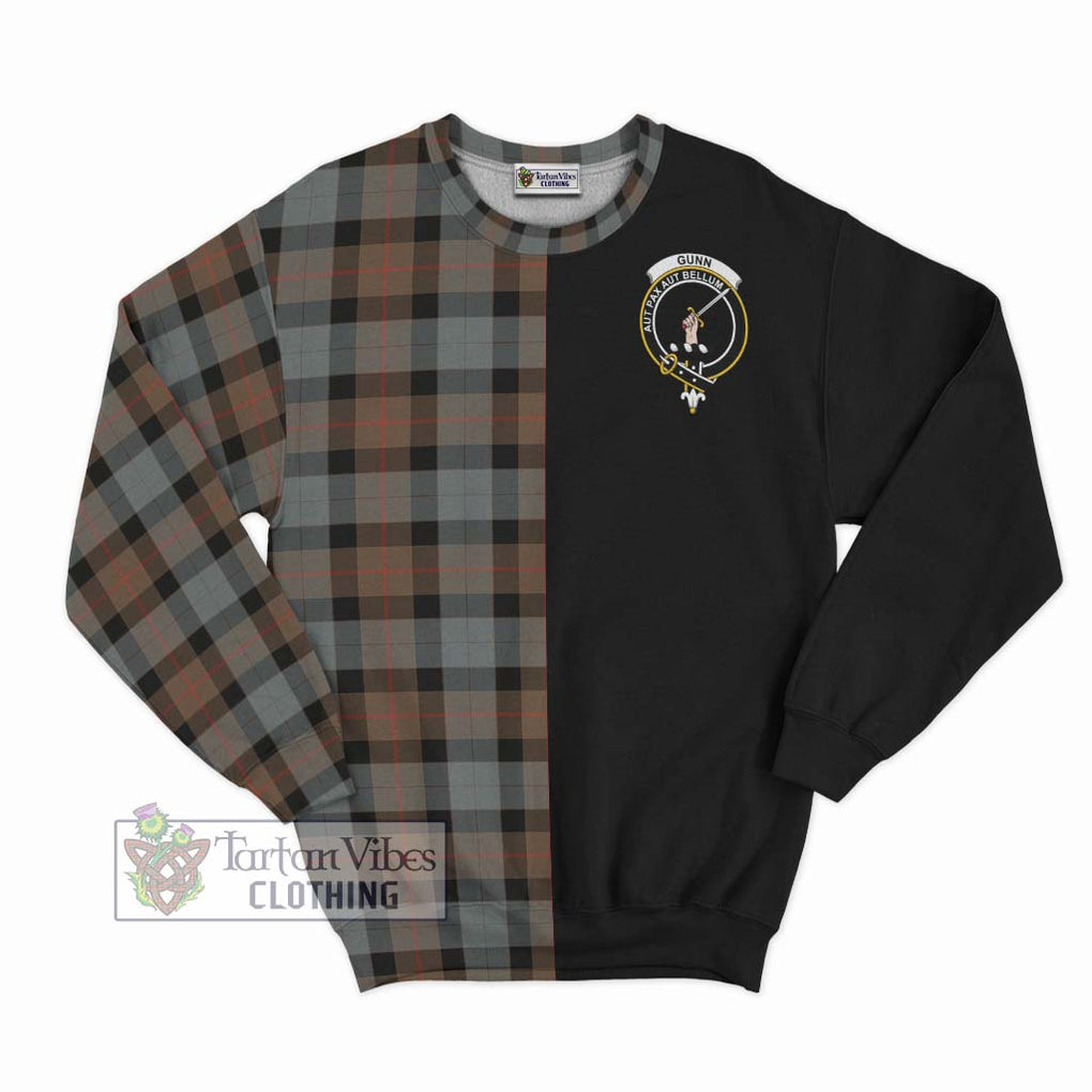 Gunn Weathered Tartan Sweatshirt with Family Crest and Half Of Me Style - Tartanvibesclothing Shop