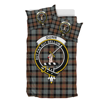 Gunn Weathered Tartan Bedding Set with Family Crest