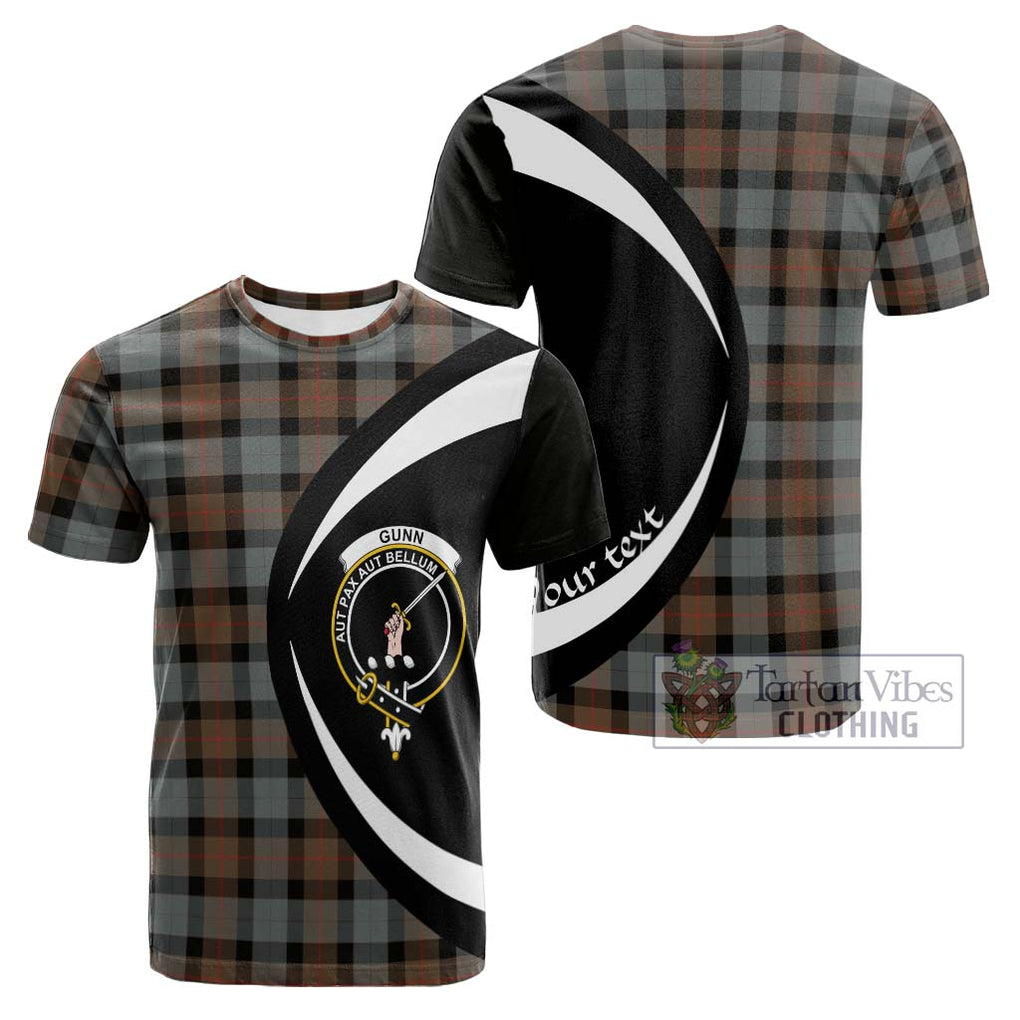 Tartan Vibes Clothing Gunn Weathered Tartan Cotton T-shirt with Family Crest Circle Style