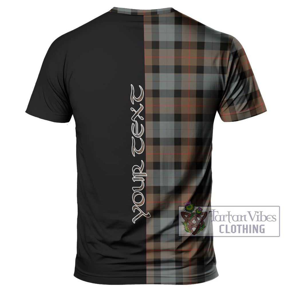 Gunn Weathered Tartan T-Shirt with Family Crest and Half Of Me Style - Tartanvibesclothing Shop