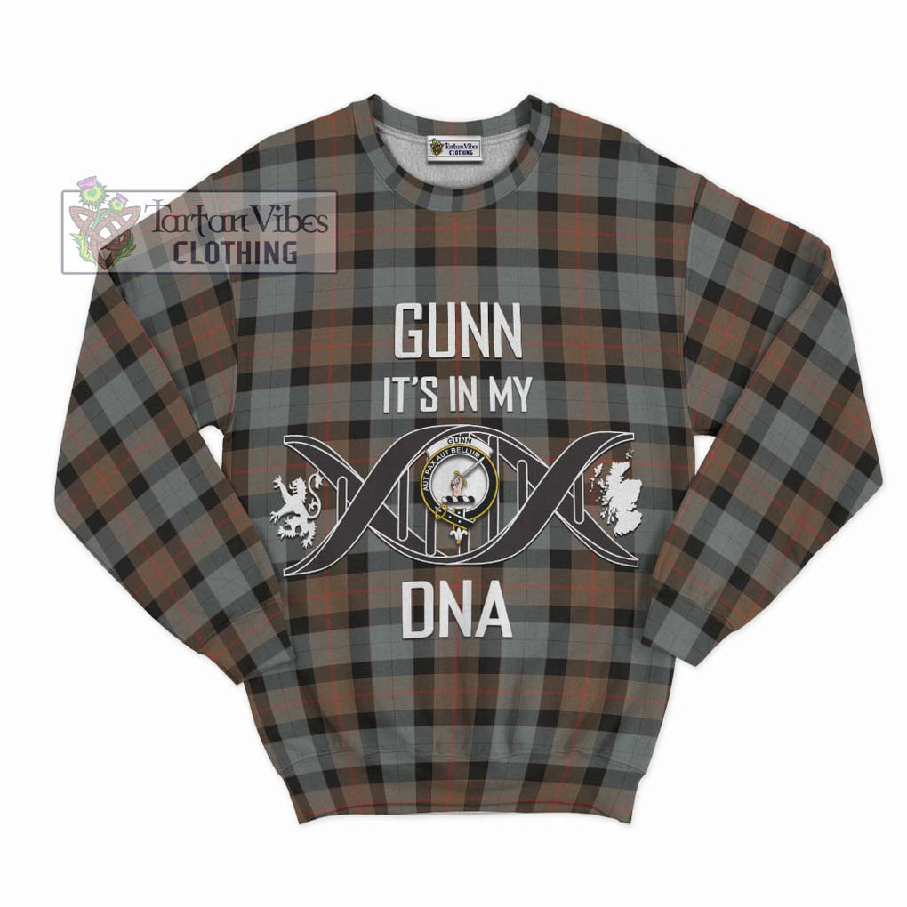 Gunn Weathered Tartan Sweatshirt with Family Crest DNA In Me Style - Tartanvibesclothing Shop