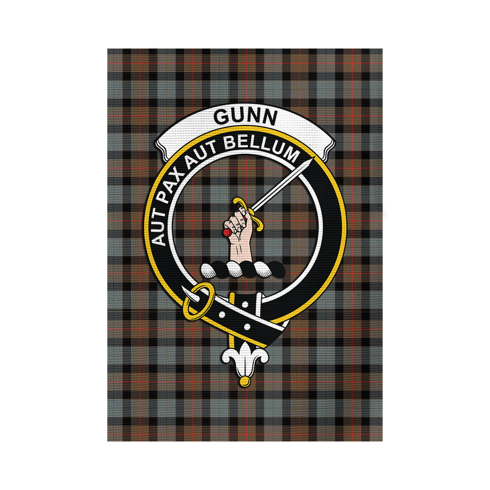 Gunn Weathered Tartan Flag with Family Crest - Tartan Vibes Clothing