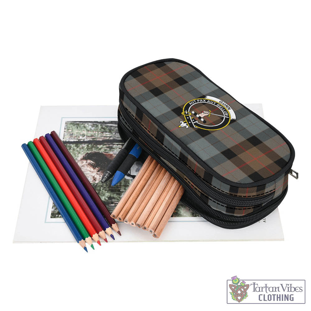 Tartan Vibes Clothing Gunn Weathered Tartan Pen and Pencil Case with Family Crest