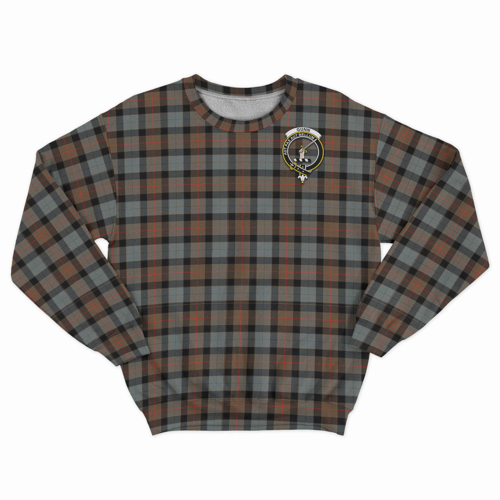 Gunn Weathered Tartan Sweatshirt with Family Crest - Tartan Vibes Clothing