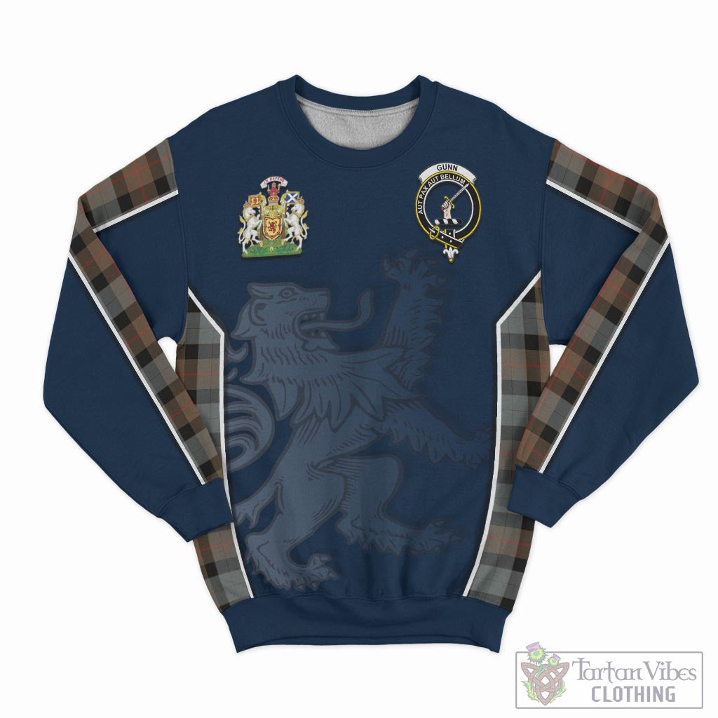 Tartan Vibes Clothing Gunn Weathered Tartan Sweater with Family Crest and Lion Rampant Vibes Sport Style