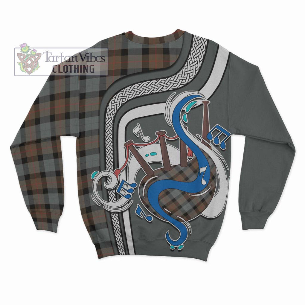 Tartan Vibes Clothing Gunn Weathered Tartan Sweatshirt with Epic Bagpipe Style