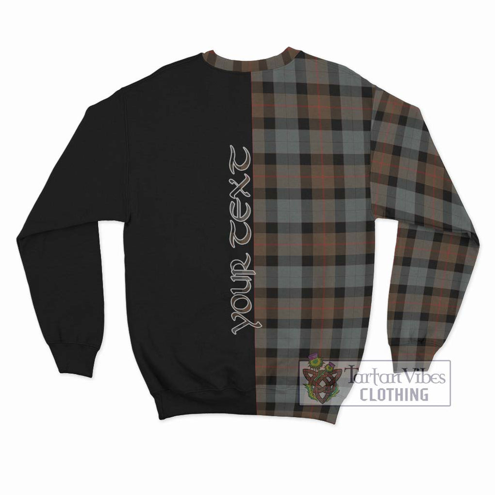 Gunn Weathered Tartan Sweatshirt with Family Crest and Half Of Me Style - Tartanvibesclothing Shop