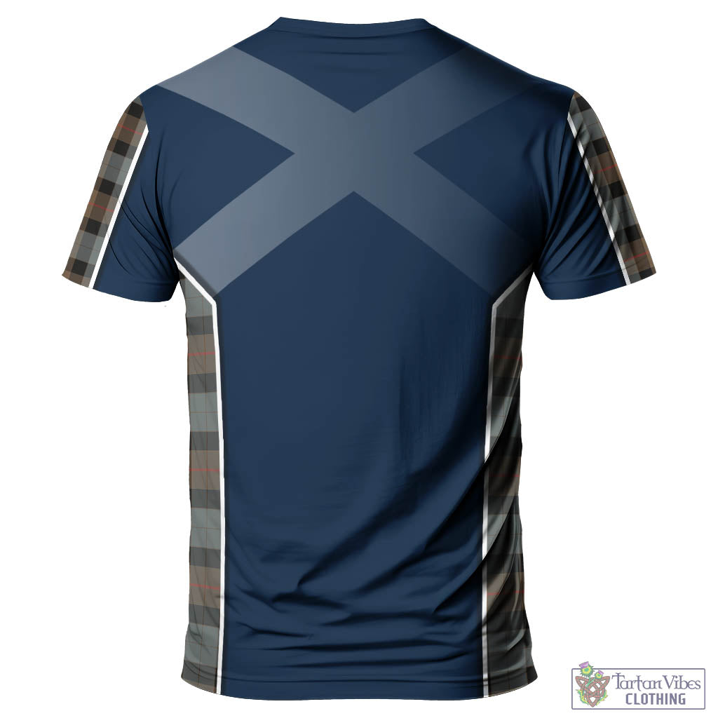 Tartan Vibes Clothing Gunn Weathered Tartan T-Shirt with Family Crest and Lion Rampant Vibes Sport Style