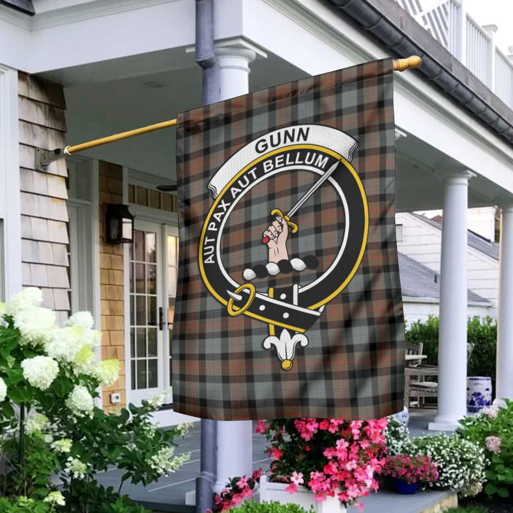 Gunn Weathered Tartan Flag with Family Crest - Tartan Vibes Clothing