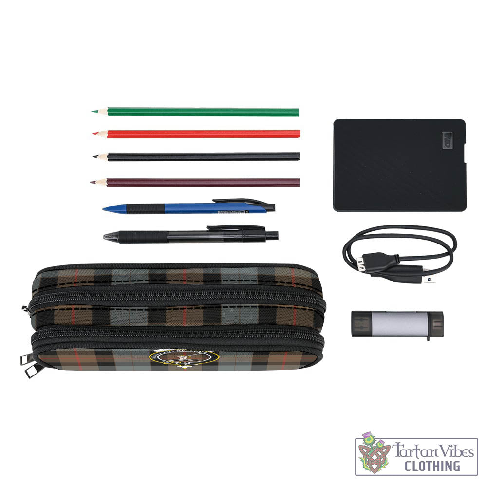 Tartan Vibes Clothing Gunn Weathered Tartan Pen and Pencil Case with Family Crest