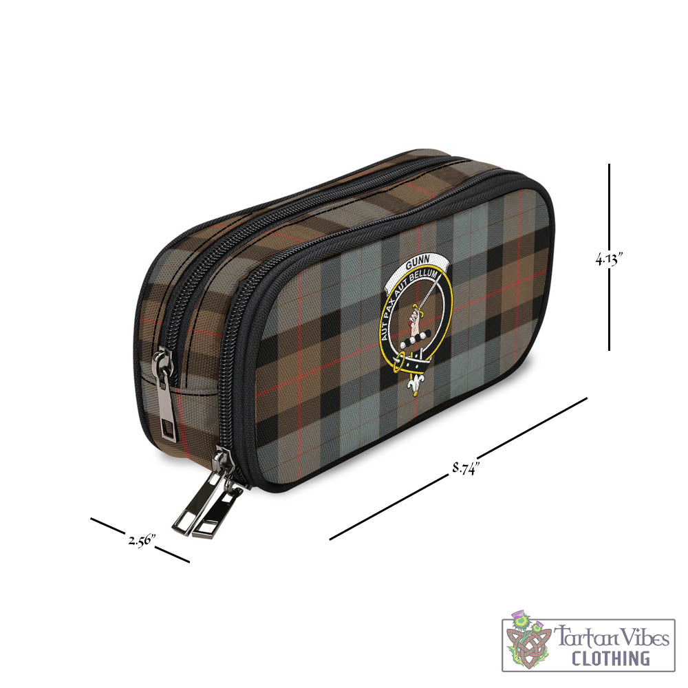 Tartan Vibes Clothing Gunn Weathered Tartan Pen and Pencil Case with Family Crest