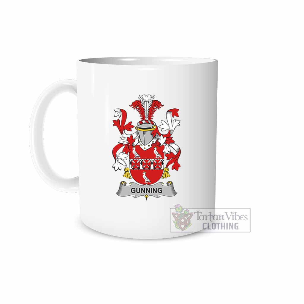 Gunning Irish Clan Coat of Arms Ceramic Mug White - 2D-tartanvibesclothing