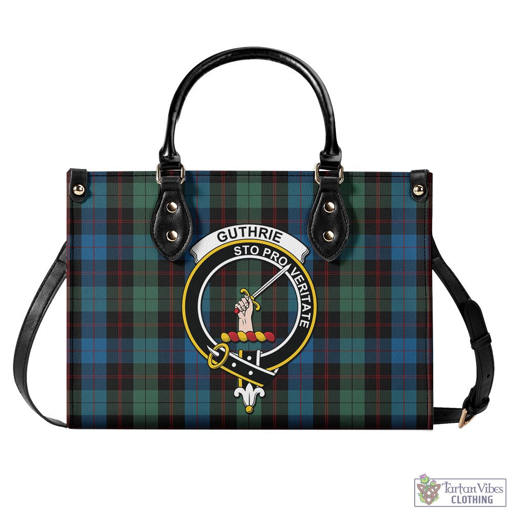 Tartan Vibes Clothing Guthrie Tartan Luxury Leather Handbags with Family Crest