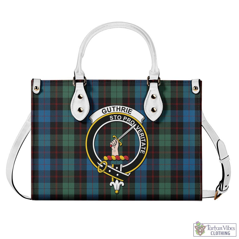 Tartan Vibes Clothing Guthrie Tartan Luxury Leather Handbags with Family Crest