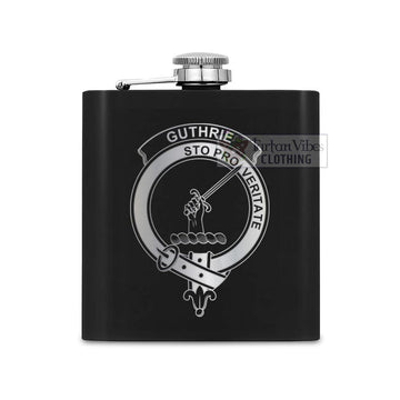 Guthrie Crest Hip Flask Set 7oz Black Stainless Steel with A Gift Box