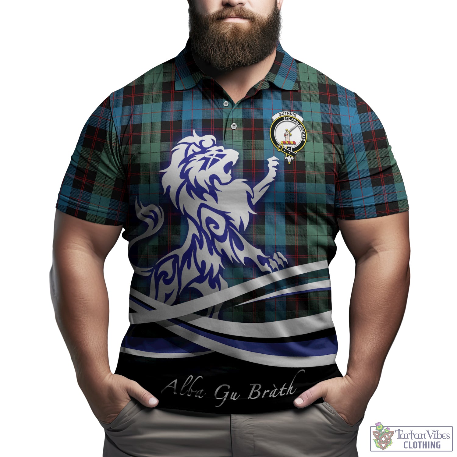 guthrie-tartan-polo-shirt-with-alba-gu-brath-regal-lion-emblem