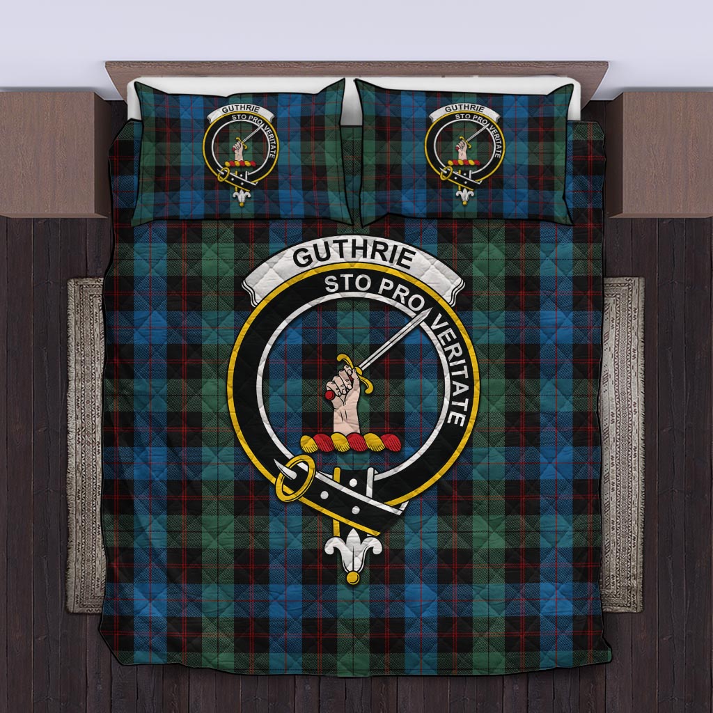 Guthrie Tartan Quilt Bed Set with Family Crest Twin - Tartanvibesclothing