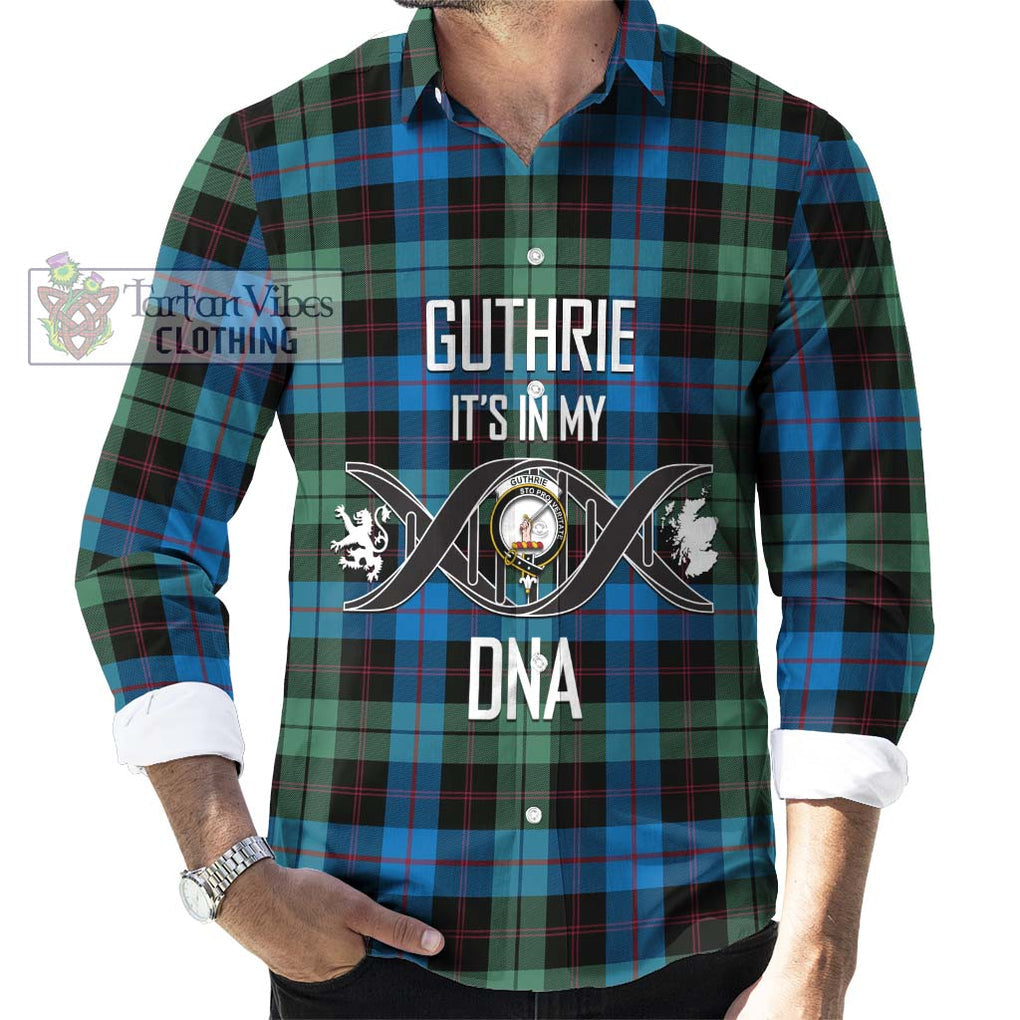 Guthrie Tartan Long Sleeve Button Shirt with Family Crest DNA In Me Style Men's Shirt S - Tartanvibesclothing Shop