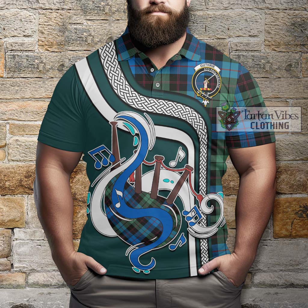 Tartan Vibes Clothing Guthrie Tartan Polo Shirt with Epic Bagpipe Style