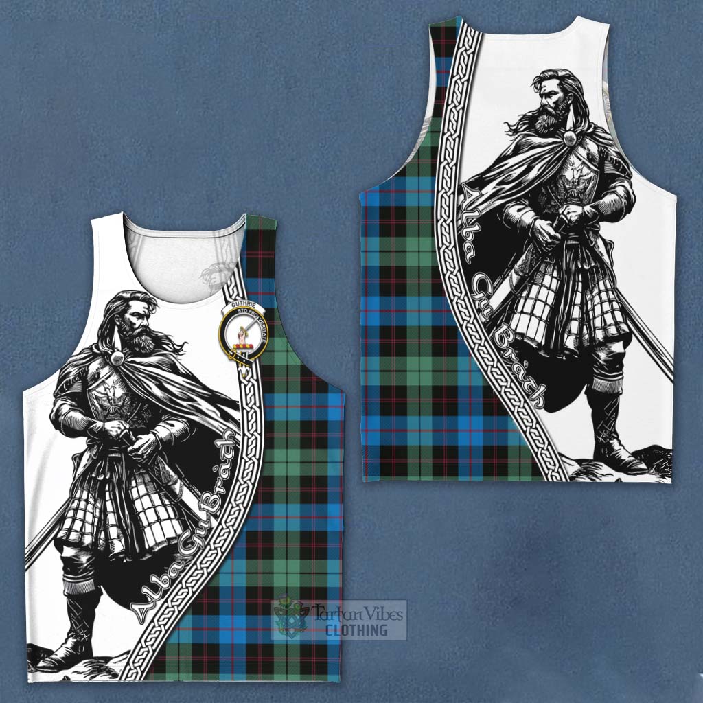 Tartan Vibes Clothing Guthrie Tartan Clan Crest Men's Tank Top with Highlander Warrior Celtic Style